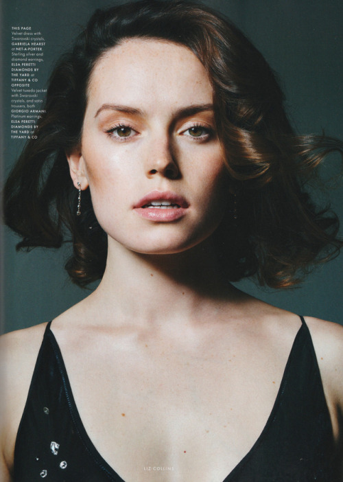 starwarsnonsense:Daisy Ridley photographed by Liz Collins for Elle UK (full spread).