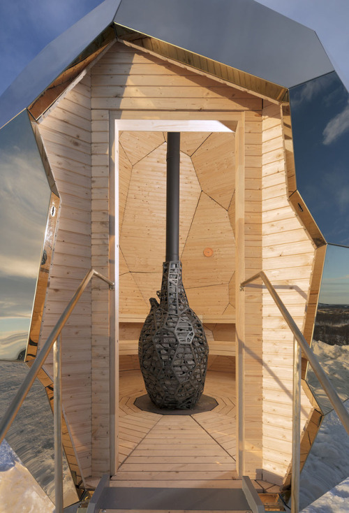 thedesigndome: A Sauna Disguised As A Giant Golden Egg When developer Riksbyggen presented architect
