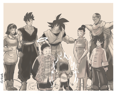 son goku and pan (dragon ball and 1 more) drawn by kz_(dbz_kz)