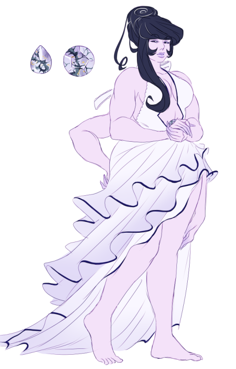 someone wanted to see a Rose Quartz/Lapis fusion, so heres Tiffany Stone /  Bertrandite  :) ;;;