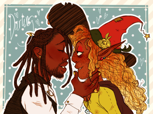 judgement-booty: oh, taako, darling ✨ [image description: a drawing of Kravitz and Taako from t