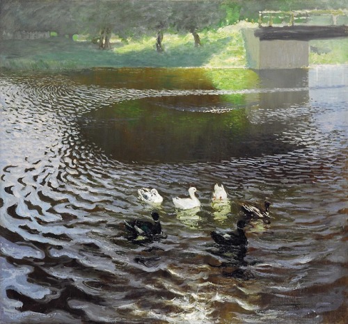 Ducks   -    Johans Valters, Johann Walter-Kurau , 1898Latvian, 1869-1932Oil on canvas, 103 mm (45 i