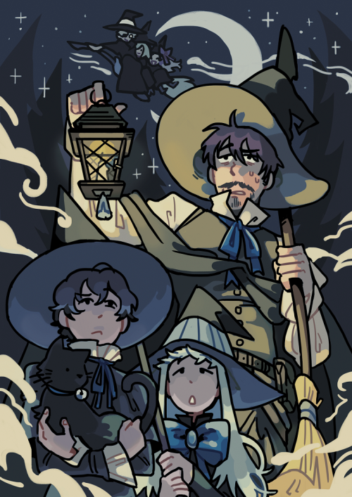 chipchopclipclop: heres the piece i drew for @witchhatatelierzine ! and some extra doodling from aro