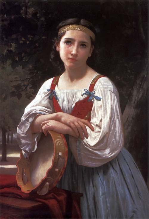 Gypsy Girl with a Basque Drum, 1867, William-Adolphe BouguereauMedium: oil,canvas