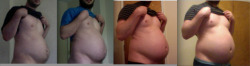 slimmer-than-youu:  from-thin-to-fat:  I was 175 when I started gaining. Here are pictures of me at 210, 230, 250, and 265.   Reblogging again because this guy’s transformation is just too hot. Love how his gut just fills out and plumps up and turns