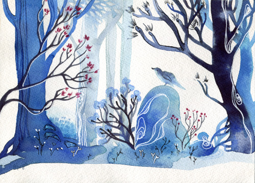 Snow Sparrow ❄ Watercolor