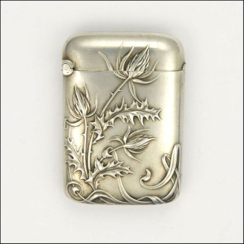 designobjectory:French Silver Art Nouveau Vesta or Match Safe - MURAT