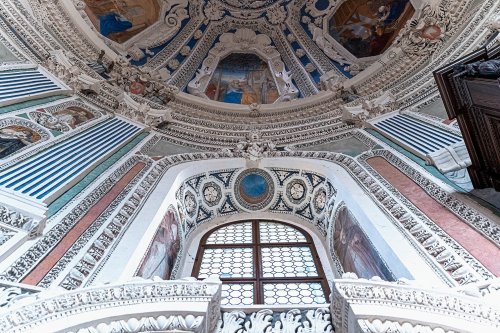 legendary-scholar:  The interior of the Tower Boska in the castle in Krasiczyn, Poland.