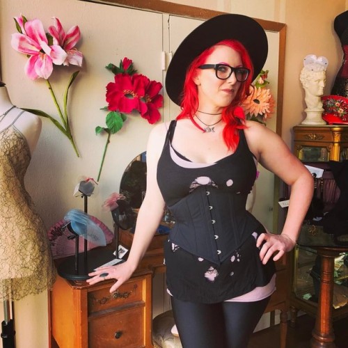The ever sassy Miss @ifnwhendy trying on our Signature black poplin Corselette - who said corsets ha