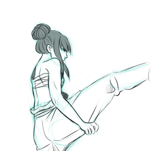 chat-en-rose: Lan Fan poses, because she is so pretty also it must be inconvenient to pass an automa