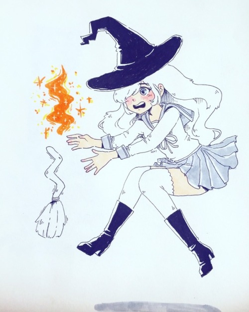 inktober Week 2 (Days 8-14) still using the official prompt but I themed it around witches/students(