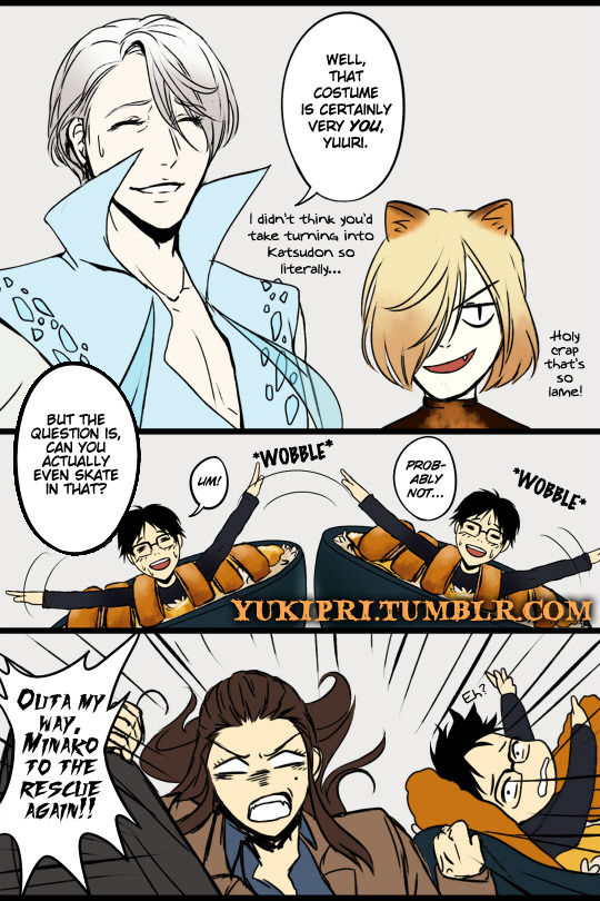 yukipri:  HALLOWEEN ON ICE!!!or here, have some YoI fanart rush Halloween version