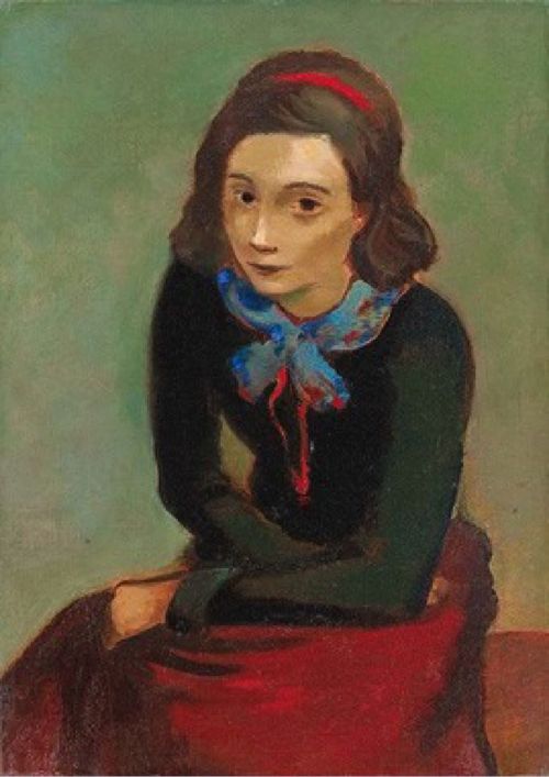 huariqueje:Parisienne  (Parisian girl ) -   Josef Floch  1939Austrian  1894-1977Oil / canvas, 47.5 x