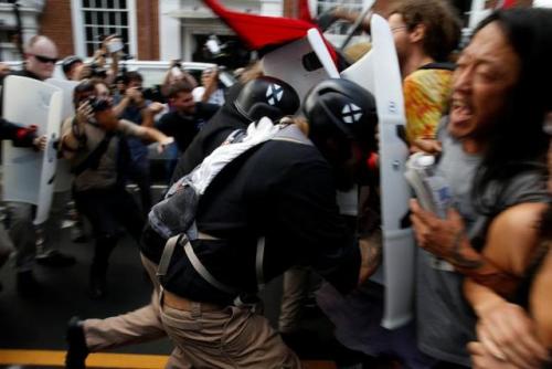  Violent clashes erupt at ‘Unite the Right’ rally in Charlottesville, Virginia, USA. One person was 