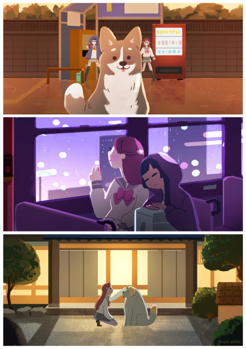 Some little paintings from eps 4 & 5 of LL sunshine. Riko & Yohane’s dog ep was A+++. U ´ᴥ` 