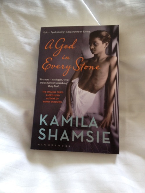 oldshrewsburyian:June Book Photo Challenge, day 29: favorite this month.Kamila Shamsie, A God in Eve