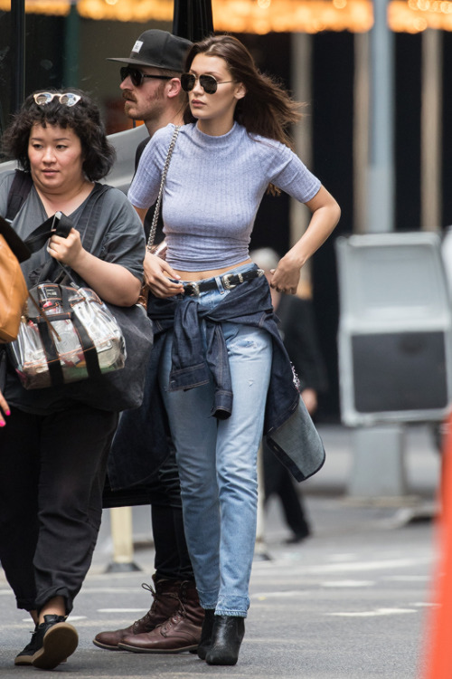 bellahadidsource:Bella Hadid out in Central Park, New York, headed to the set of a photoshoot 6.29.1