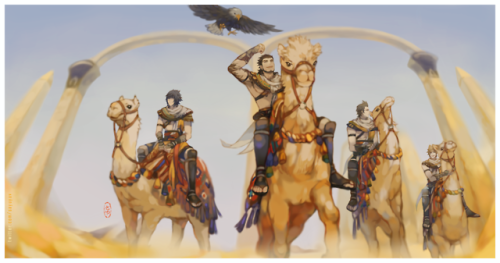 FFXV Fanbook &lt;Journey&gt; Chocobro travel postcards 2nd stop EGYPT (assassin’s