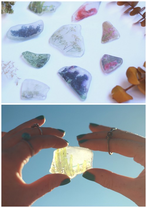 DIY Beach Glass Photo Transfer Tutorial form Free People here. This is really easy - laser printed p