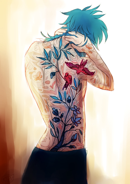 benjaymine:i wonder what would aoba’s tattoo look like if ryuuhou actually managed to make him one