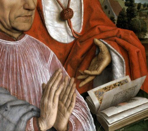 Simon Marmion - St. Jerome and a Canon (c. 1475). Detail.