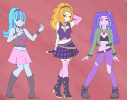 The Dazzlings alternate costumeSo here’s my take on their costumes, since the ones in the movie were like so 80s, I pulled them more towards the 90s-2000′sAll I could do today, I’m like deathly sick and can barely concentrate