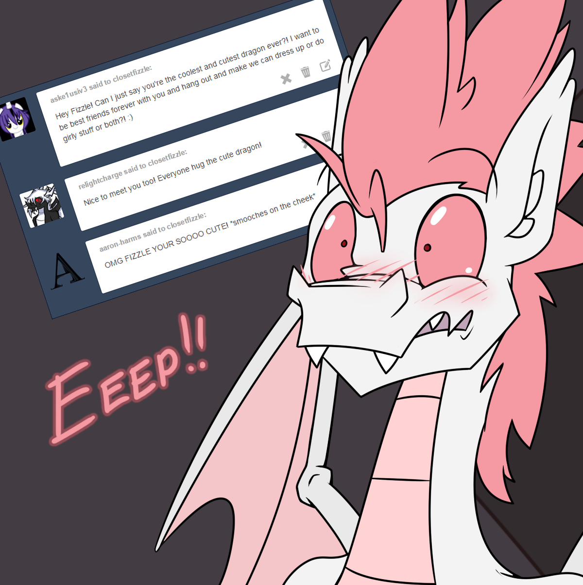 closetfizzle:  G-guess I must have made a good first impression. Thanks for the kind
