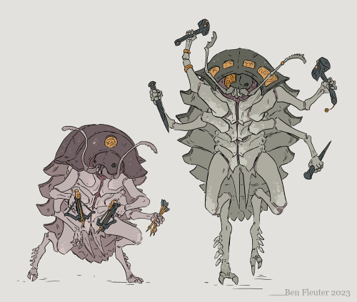 kiabugboy:  bfleuter:  Liked that isopod catapult? Here’s some more lil guys designed for @dm-tuz   I love the second pic, dude looks like armadilidium gestroi