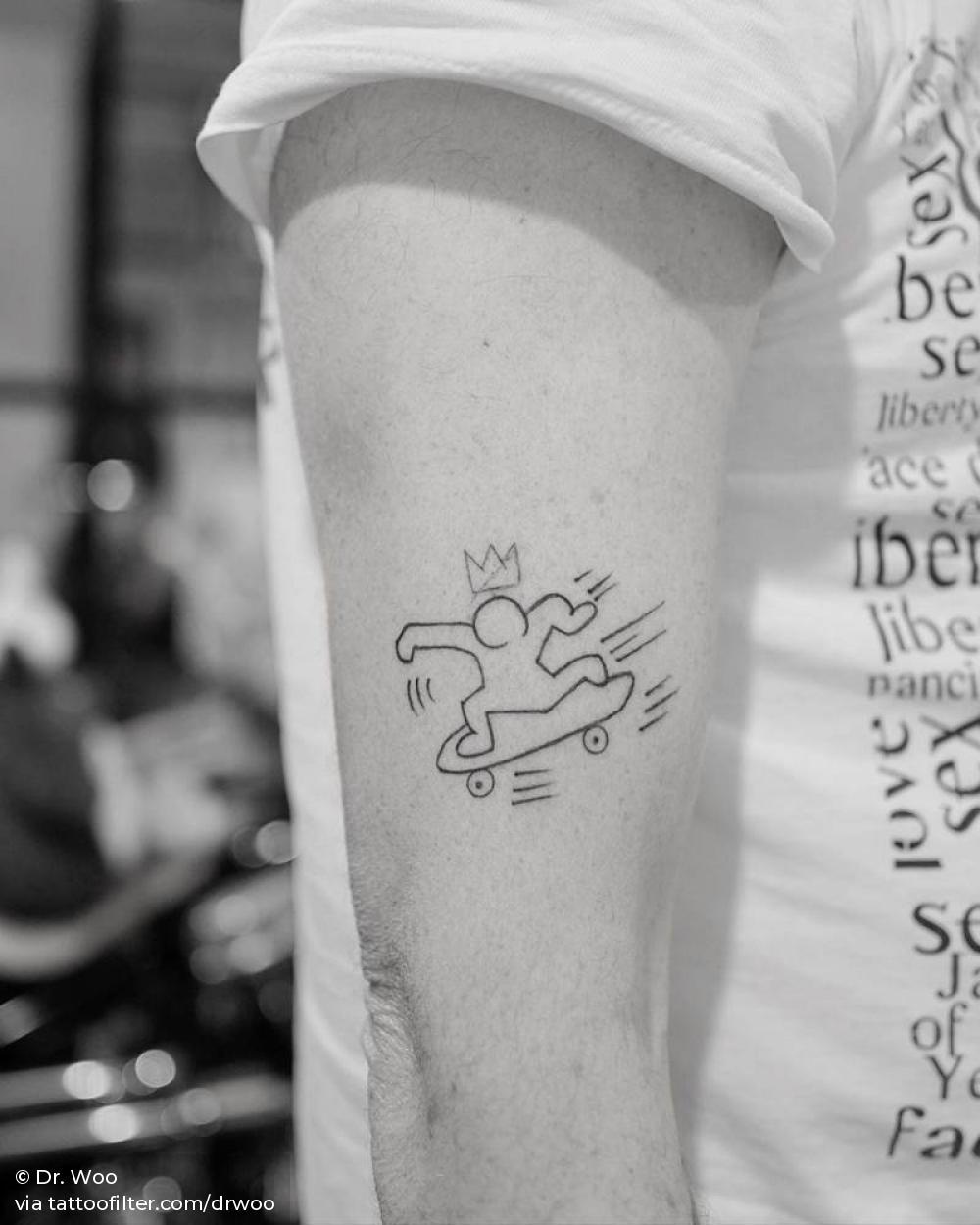 keith haring angel tattoo