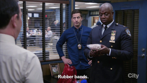 abigailmaedy:sandandglass:Brooklyn Nine-Nine s03e16Context: they ate the candy from the gift basket,