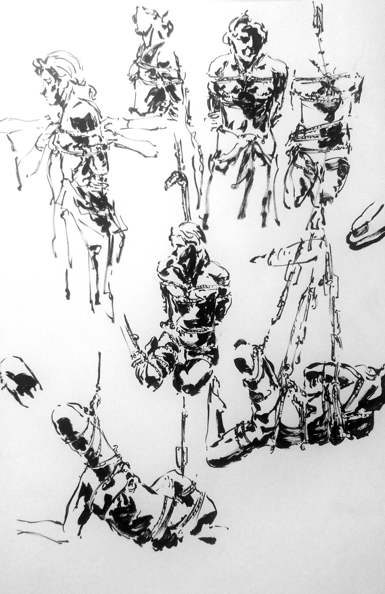 honkart:  Went to another shibari life drawing session 