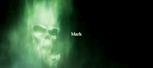 dailypotter: The Dark Mark is the symbol of Lord Voldemort and his Death Eaters. It represents a sku