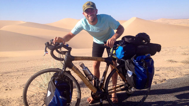 Cycling across the country barefoot in search of a simpler life
Rob Greenfield’s Goodfluence bike tour promotes the ‘being’ in 'human being’ while also encouraging gardens in urban spaces.