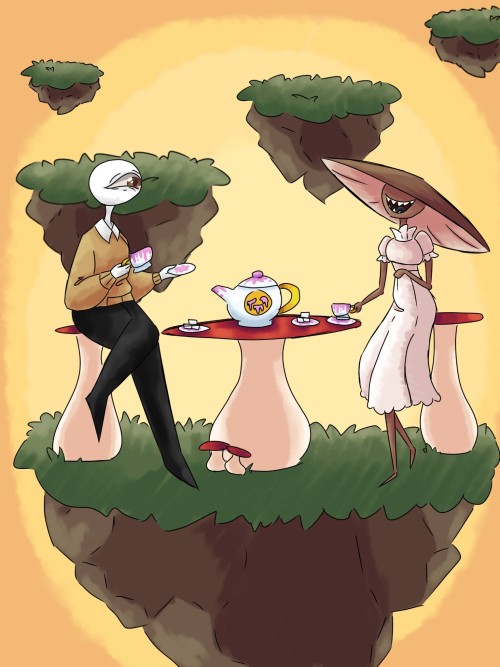 Two Friends Drinking Tea