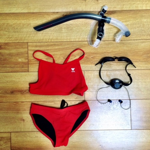 Swim gear: TYR suit, H2O Audio waterproof headphone system (this is life changing for anyone who swi