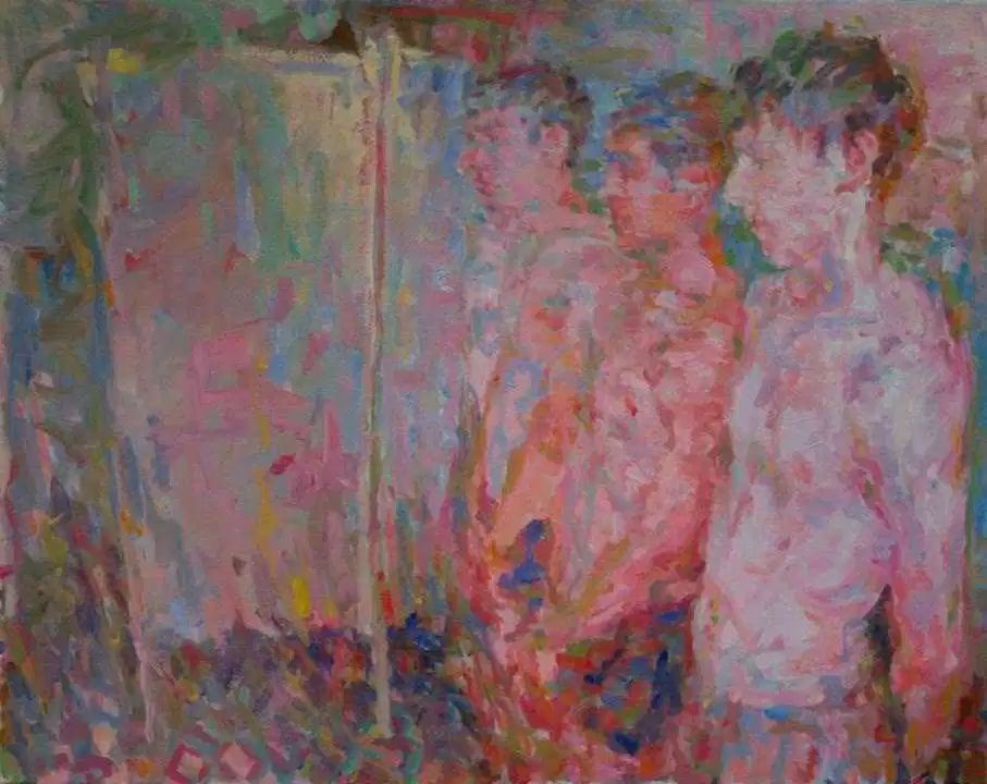 grundoonmgnx:  Niels Smits van Burgst (Dutch, b. 1970), Line-up, in Flash, n.d. Oil