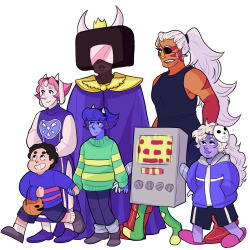 catprinx:  Happy Halloween!! Steven made all the gems dress as Undertale characters. Peridot even made her own Mettaton costume! Steven’s very proud of her. 