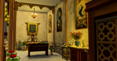 Soo, I made a Catholic Church for my mexican sims, I love colonial style Church CC stuff is from Pan