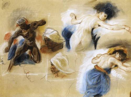 artist-delacroix:Sketch for The Death of Sardanapalus, 1827, Eugène Delacroix