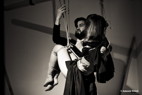 bondageisnotacrimeparis: Md Knot (tumblr) performing live kinbaku at la place des cordes d