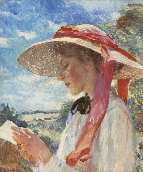 fleurdulys:  A Girl Reading probably Florence Carter Wood - Laura Knight