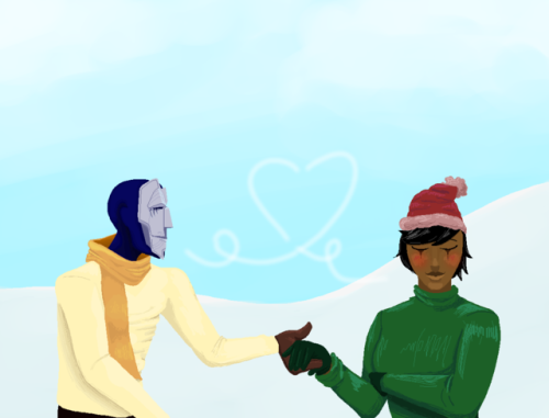 Karma and Jhin holding hands in the snowits so nice to see two people getting along in the sno&ndash