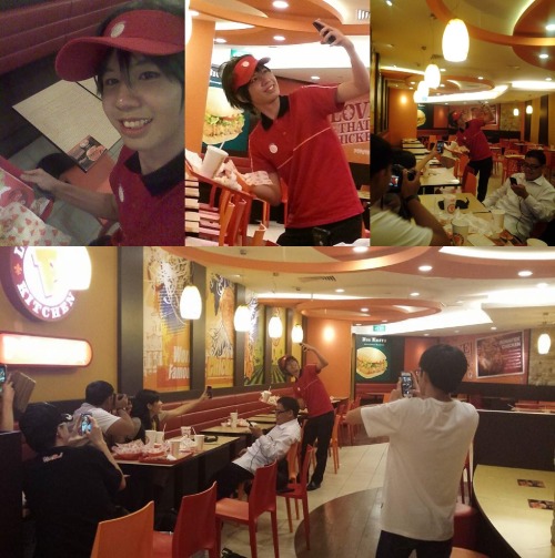 So i took the chance to use an empty Popeyes restaurant to do a cosplay selfie Then a friend took a 