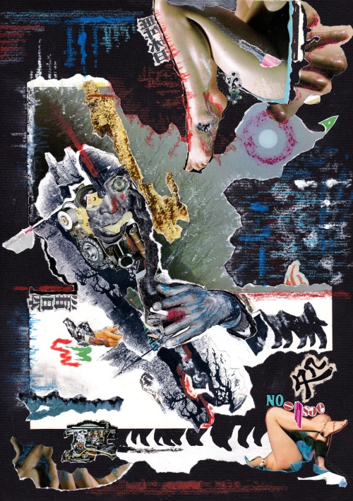 modokix: “yorifukai bashokara”handmade collage + painting