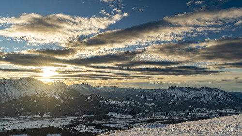 Sunset over the Berchtesgaden AlpsSalzkammergut Mountains, Tennengau, Salzburg, Austria