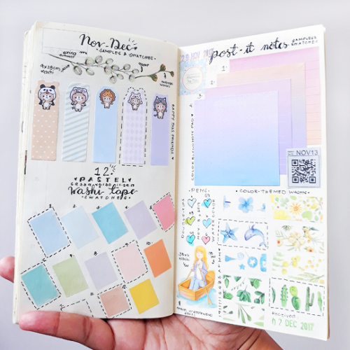 peachdanik-journal:Swatches and samples and some of my washi tapesphotos from my instagram: applefro