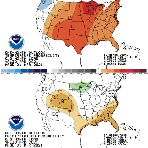 HOT OFF THE PRESSES! Here’s the CPC’s outlook for April. A warmer than average month seems likely. O