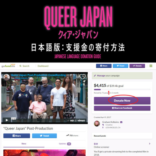 「クィア・ジャパン」 日本語版：支援金の寄付方法1 トップページの右上部にある「Donate Now」をクリック2 Enter Your Donation / 支援金額の選択一覧から金額を選んでクリッ