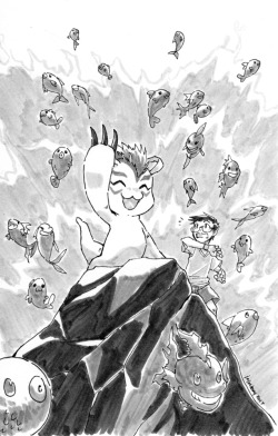 jojostory: Inktober 2017 - Day 13 - Teeming Marching fishes!! Inktober is a great excuse to do Digimon fanart :D 