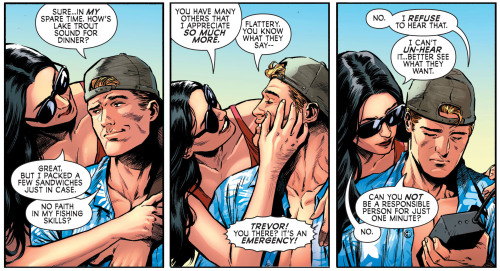 “Both Steve Trevor and I needed a well-deserved break from our hectic lives, and decided on some alo